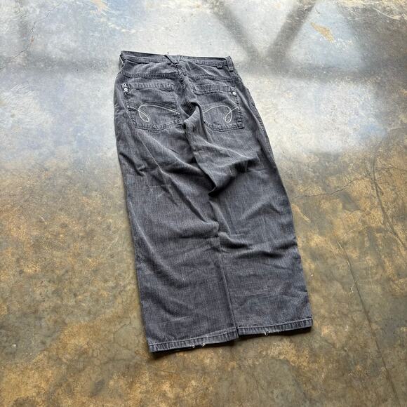 Vintage baggy southpole style black wide leg jeans - Picture 2 of 6